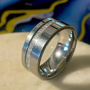 Stainless steel men’s unisex wedding band ring 8